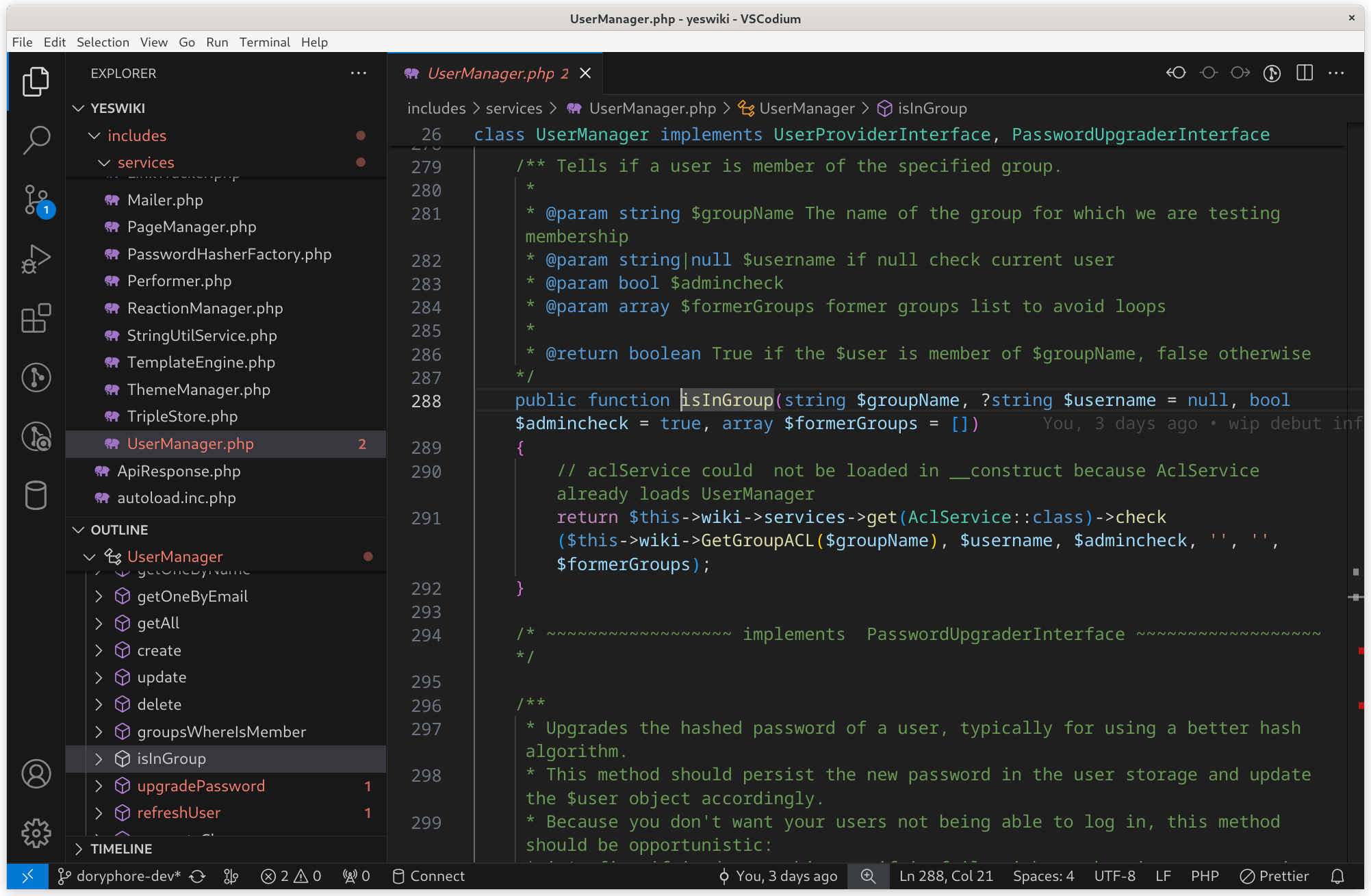 Copie d'écran de VSCodium
